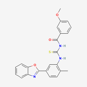 N-{[5-(1,3-benzoxazol-2-yl)-2-methylphenyl]carbamothioyl}-3-methoxybenzamide