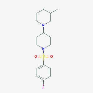 molecular formula C17H25FN2O2S B368019 1-[1-(4-Fluorophenyl)sulfonylpiperidin-4-yl]-3-methylpiperidine CAS No. 431927-84-3