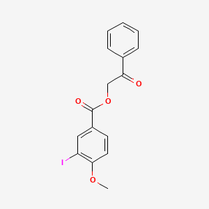 molecular formula C16H13IO4 B3680196 2-oxo-2-phenylethyl 3-iodo-4-methoxybenzoate 