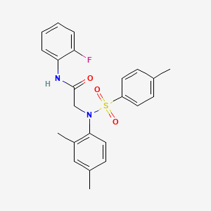 molecular formula C23H23FN2O3S B3680208 N~2~-(2,4-dimethylphenyl)-N~1~-(2-fluorophenyl)-N~2~-[(4-methylphenyl)sulfonyl]glycinamide 