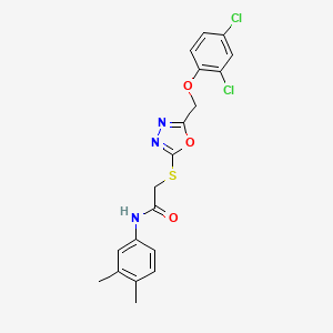 2-({5-[(2,4-dichlorophenoxy)methyl]-1,3,4-oxadiazol-2-yl}thio)-N-(3,4-dimethylphenyl)acetamide