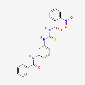 N-[(3-benzamidophenyl)carbamothioyl]-2-nitrobenzamide