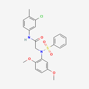 2-[N-(benzenesulfonyl)-2,5-dimethoxyanilino]-N-(3-chloro-4-methylphenyl)acetamide