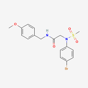 2-(4-bromo-N-methylsulfonylanilino)-N-[(4-methoxyphenyl)methyl]acetamide