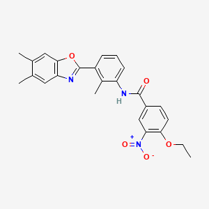 N-[3-(5,6-dimethyl-1,3-benzoxazol-2-yl)-2-methylphenyl]-4-ethoxy-3-nitrobenzamide