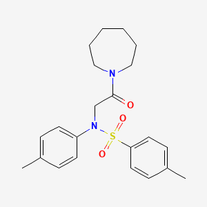 molecular formula C22H28N2O3S B3680352 N-[2-(azepan-1-yl)-2-oxoethyl]-4-methyl-N-(4-methylphenyl)benzenesulfonamide 