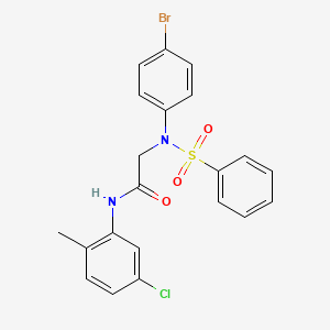 2-[N-(benzenesulfonyl)-4-bromoanilino]-N-(5-chloro-2-methylphenyl)acetamide