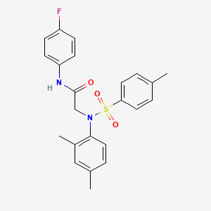 molecular formula C23H23FN2O3S B3680362 N~2~-(2,4-dimethylphenyl)-N~1~-(4-fluorophenyl)-N~2~-[(4-methylphenyl)sulfonyl]glycinamide 