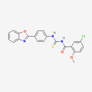 N-{[4-(1,3-benzoxazol-2-yl)phenyl]carbamothioyl}-5-chloro-2-methoxybenzamide