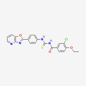 molecular formula C22H17ClN4O3S B3680372 3-chloro-4-ethoxy-N-{[4-([1,3]oxazolo[4,5-b]pyridin-2-yl)phenyl]carbamothioyl}benzamide 