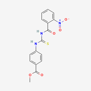 molecular formula C16H13N3O5S B3680374 Methyl 4-({[(2-nitrophenyl)carbonyl]carbamothioyl}amino)benzoate 