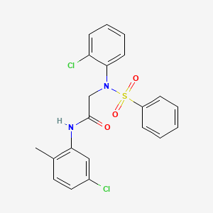 molecular formula C21H18Cl2N2O3S B3680395 N~1~-(5-chloro-2-methylphenyl)-N~2~-(2-chlorophenyl)-N~2~-(phenylsulfonyl)glycinamide 