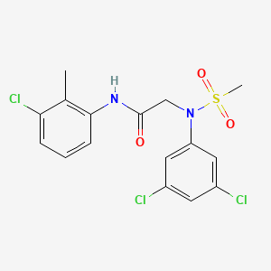 molecular formula C16H15Cl3N2O3S B3680413 N-(3-chloro-2-methylphenyl)-2-(3,5-dichloro-N-methylsulfonylanilino)acetamide CAS No. 6489-18-5