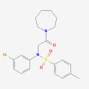 molecular formula C21H25BrN2O3S B3680420 N-[2-(azepan-1-yl)-2-oxo-ethyl]-N-(3-bromophenyl)-4-methyl-benzenesulfonamide CAS No. 6489-37-8