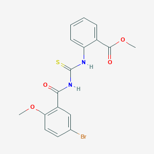 molecular formula C17H15BrN2O4S B3680432 Methyl 2-({[(5-bromo-2-methoxyphenyl)carbonyl]carbamothioyl}amino)benzoate 