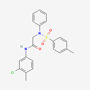 molecular formula C22H21ClN2O3S B3680455 N~1~-(3-chloro-4-methylphenyl)-N~2~-[(4-methylphenyl)sulfonyl]-N~2~-phenylglycinamide 