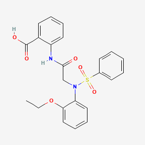 molecular formula C23H22N2O6S B3680487 2-{[N-(2-ethoxyphenyl)-N-(phenylsulfonyl)glycyl]amino}benzoic acid 