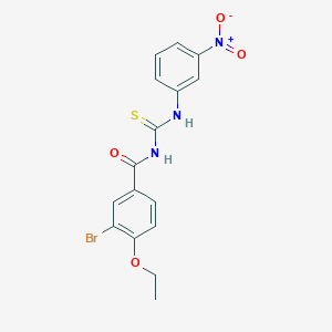 molecular formula C16H14BrN3O4S B3680525 3-bromo-4-ethoxy-N-[(3-nitrophenyl)carbamothioyl]benzamide 