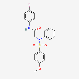 molecular formula C21H19FN2O4S B3680531 N-(4-fluorophenyl)-2-(N-(4-methoxyphenyl)sulfonylanilino)acetamide 