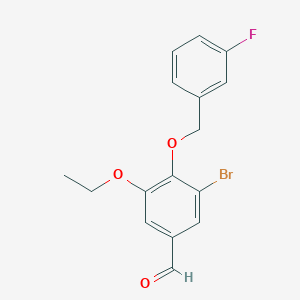 3-bromo-5-ethoxy-4-[(3-fluorobenzyl)oxy]benzaldehyde