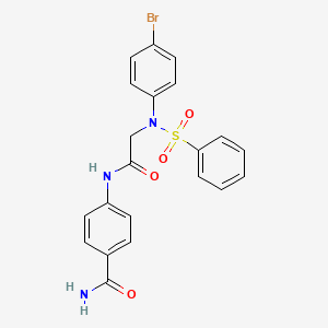 4-[[2-[N-(benzenesulfonyl)-4-bromoanilino]acetyl]amino]benzamide