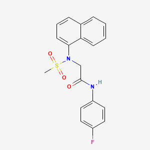 molecular formula C19H17FN2O3S B3680566 N~1~-(4-fluorophenyl)-N~2~-(methylsulfonyl)-N~2~-1-naphthylglycinamide 