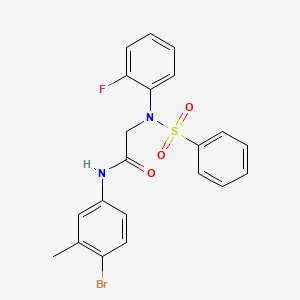 molecular formula C21H18BrFN2O3S B3680597 N~1~-(4-bromo-3-methylphenyl)-N~2~-(2-fluorophenyl)-N~2~-(phenylsulfonyl)glycinamide 