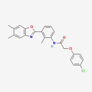 molecular formula C24H21ClN2O3 B3680611 2-(4-chlorophenoxy)-N-[3-(5,6-dimethyl-1,3-benzoxazol-2-yl)-2-methylphenyl]acetamide 