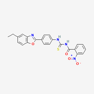 N-{[4-(5-ethyl-1,3-benzoxazol-2-yl)phenyl]carbamothioyl}-2-nitrobenzamide