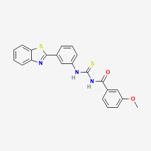 N-{[3-(1,3-benzothiazol-2-yl)phenyl]carbamothioyl}-3-methoxybenzamide