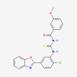 1-[5-(1,3-BENZOXAZOL-2-YL)-2-CHLOROPHENYL]-3-(3-METHOXYBENZOYL)THIOUREA