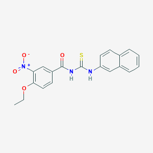 molecular formula C20H17N3O4S B3680643 4-ethoxy-N-(naphthalen-2-ylcarbamothioyl)-3-nitrobenzamide 