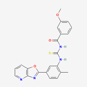 1-(3-Methoxybenzoyl)-3-(2-methyl-5-{[1,3]oxazolo[4,5-B]pyridin-2-YL}phenyl)thiourea