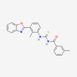 molecular formula C23H19N3O2S B3680678 N-{[3-(1,3-benzoxazol-2-yl)-2-methylphenyl]carbamothioyl}-3-methylbenzamide 