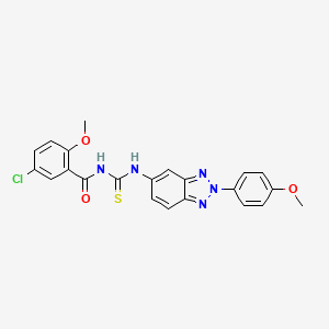 5-chloro-2-methoxy-N-{[2-(4-methoxyphenyl)-2H-benzotriazol-5-yl]carbamothioyl}benzamide