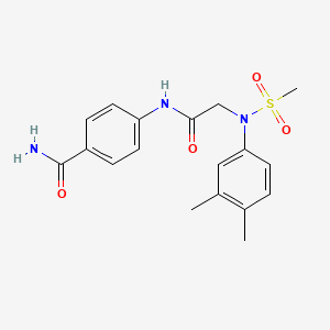 4-{[N-(3,4-dimethylphenyl)-N-(methylsulfonyl)glycyl]amino}benzamide