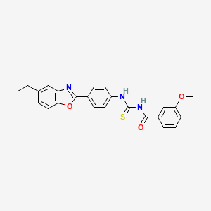 molecular formula C24H21N3O3S B3680724 N-{[4-(5-ethyl-1,3-benzoxazol-2-yl)phenyl]carbamothioyl}-3-methoxybenzamide 