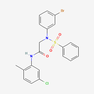 2-[N-(benzenesulfonyl)-3-bromoanilino]-N-(5-chloro-2-methylphenyl)acetamide