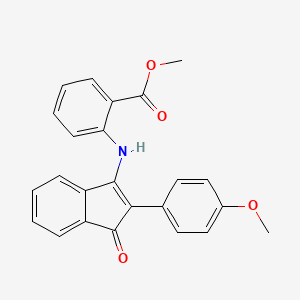 molecular formula C24H19NO4 B3680736 Methyl 2-[[2-(4-methoxyphenyl)-3-oxoinden-1-yl]amino]benzoate 