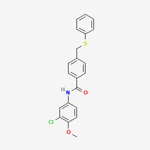 molecular formula C21H18ClNO2S B3680749 N-(3-chloro-4-methoxyphenyl)-4-[(phenylthio)methyl]benzamide 