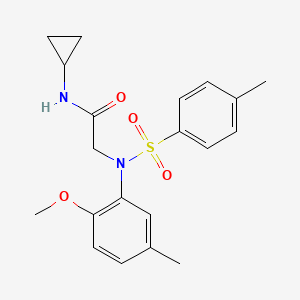 molecular formula C20H24N2O4S B3680766 N~1~-cyclopropyl-N~2~-(2-methoxy-5-methylphenyl)-N~2~-[(4-methylphenyl)sulfonyl]glycinamide 