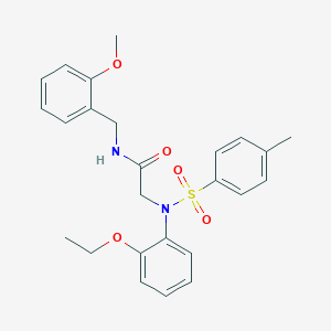 molecular formula C25H28N2O5S B3680788 2-(2-ethoxy-N-(4-methylphenyl)sulfonylanilino)-N-[(2-methoxyphenyl)methyl]acetamide 