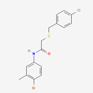 N-(4-bromo-3-methylphenyl)-2-[(4-chlorophenyl)methylsulfanyl]acetamide