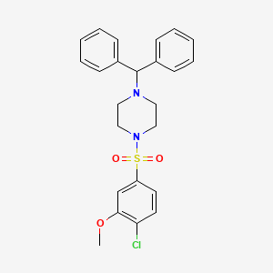 molecular formula C24H25ClN2O3S B3680810 1-(4-Chloro-3-methoxybenzenesulfonyl)-4-(diphenylmethyl)piperazine 