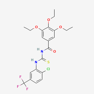 molecular formula C21H22ClF3N2O4S B3680839 N-({[2-chloro-5-(trifluoromethyl)phenyl]amino}carbonothioyl)-3,4,5-triethoxybenzamide 