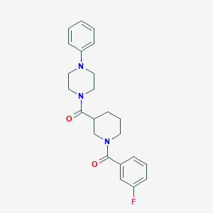 molecular formula C23H26FN3O2 B368084 (3-Fluorophenyl){3-[(4-phenylpiperazin-1-yl)carbonyl]piperidin-1-yl}methanone CAS No. 524058-27-3