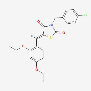 molecular formula C21H20ClNO4S B3680846 (5Z)-3-[(4-chlorophenyl)methyl]-5-[(2,4-diethoxyphenyl)methylidene]-1,3-thiazolidine-2,4-dione 