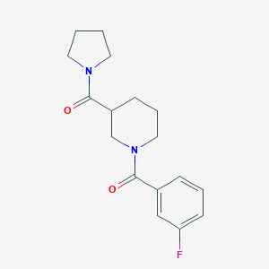 molecular formula C17H21FN2O2 B368085 1-(3-Fluorobenzoyl)-3-(1-pyrrolidinylcarbonyl)piperidine CAS No. 524058-26-2