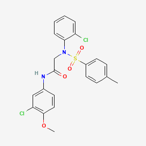 molecular formula C22H20Cl2N2O4S B3680867 N~1~-(3-chloro-4-methoxyphenyl)-N~2~-(2-chlorophenyl)-N~2~-[(4-methylphenyl)sulfonyl]glycinamide 