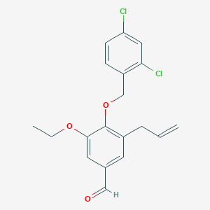 molecular formula C19H18Cl2O3 B3680876 4-[(2,4-DICHLOROPHENYL)METHOXY]-3-ETHOXY-5-(PROP-2-EN-1-YL)BENZALDEHYDE 